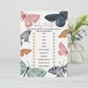 Invitación Juego de Rasgos para Bebés de Boho Butterfly Baby