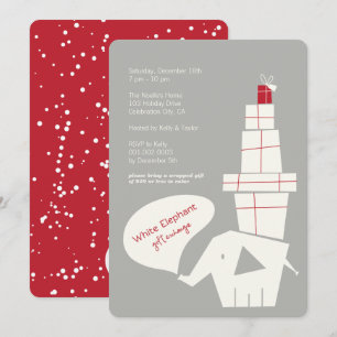 Invitación Juego de regalos para elefantes blancos fiesta de 