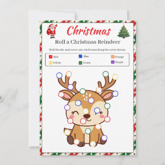 Invitación Juego de reno de Navidad | Juego de dados festivos