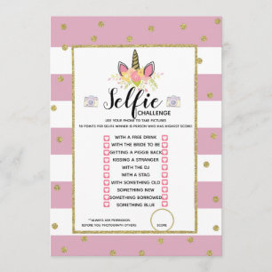 Invitación juego de reto de selfie fiesta de cumpleaños
