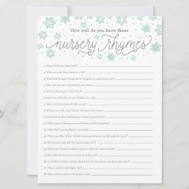 Invitación Juego de rimas de enfermería Snowflake Baby Shower