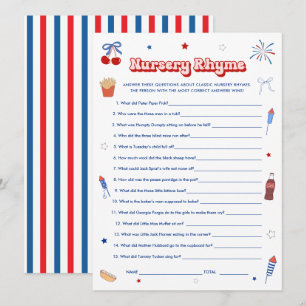 Invitación Juego de rimas infantiles para baby shower de niña