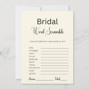 Invitación Juego de rompecabezas de palabras nupciales de cre