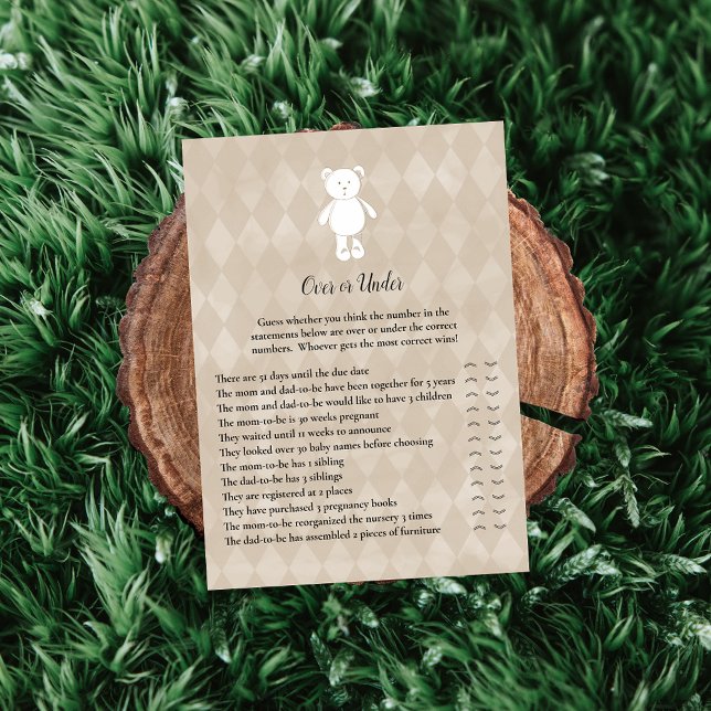 Invitación Juego de Shower de Osito de Peluche Blanco Sobre o (Subido por el creador)