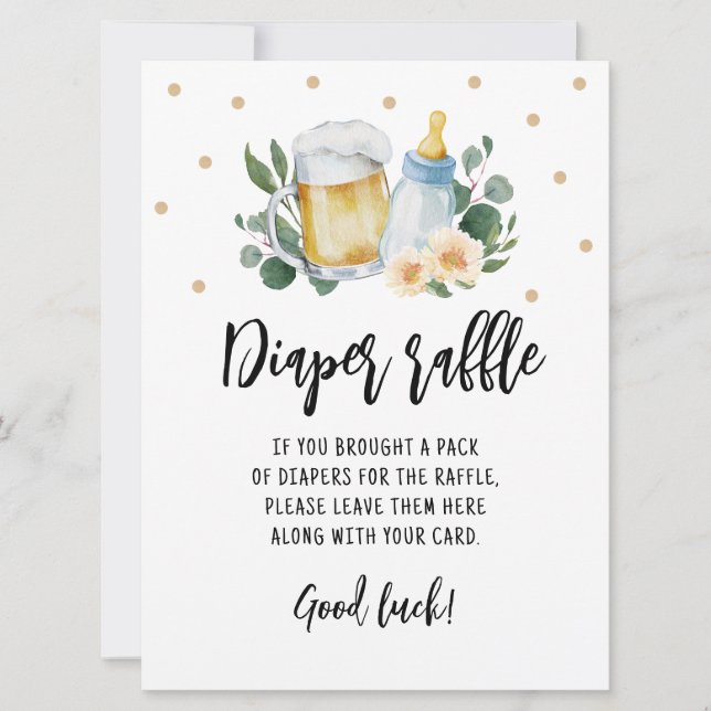 Invitación Juego de signos de Diaper Raffle Baby is Breve Gre (Anverso)