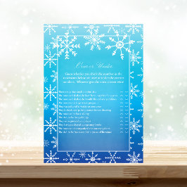 Invitación Juego de Snowflake azul en Baby Shower o bajo