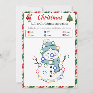 Invitación Juego de tirar un muñeco de nieve de Navidad | Jue