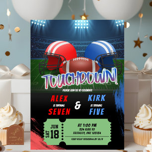 Invitación Juego de touchdown de fútbol Cumpleaños conjunto