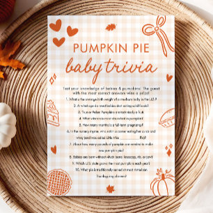 Invitación Juego de Trivia de Baby Shower Otoño Dibujado a Ma