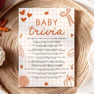 Invitación Juego de Trivia de Bebé de Shower de Otoño Dibujad