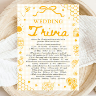 Invitación Juego de Trivia de Boda de la Abeja de Miel Amaril