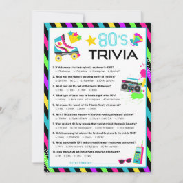Invitación Juego de Trivia de la Década de los 80