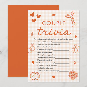 Invitación Juego de Trivia de Pareja de Arco de Otoño Naranja