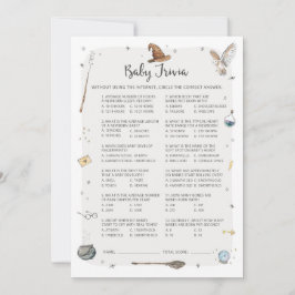Invitación Juego de Trivia para Baby Shower con tema de Mago
