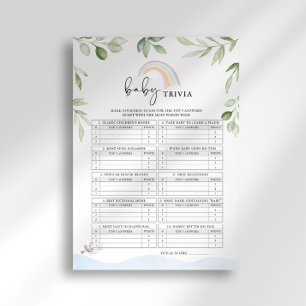Invitación Juego de Trivia para Baby Shower del Arca de Noé