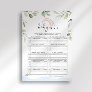 Invitación Juego de Trivia para Baby Shower del Arca de Noé