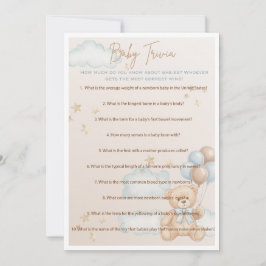 Invitación Juego de trivialidades para niños Baby Shower, osi