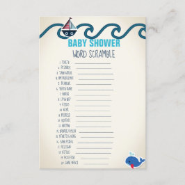 Invitación Juego de Word Scramble Nautical Baby Shower