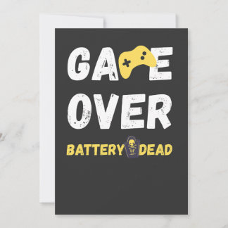 Invitación Juego Divertido Batería Muerta Arte