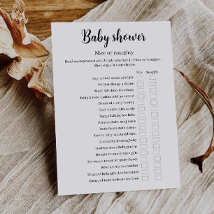 Invitación Juego divertido de Baby Shower Bueno o Malo, Juego