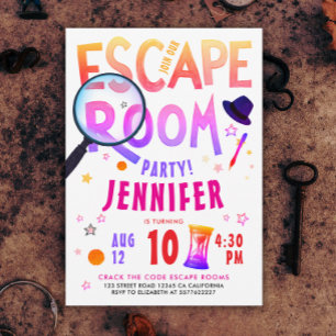 Invitación Juego divertido de escape en rosa Caza del tesoro 