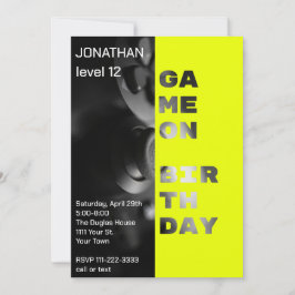 Invitación Juego en el cumpleaños Nivel de jugador personaliz