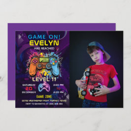 Invitación Juego en el día de cumpleaños del videojuego de ni