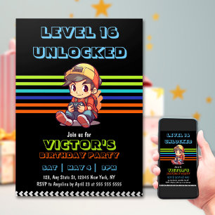 Invitación Juego en el nivel Diversión Videojuego Cumpleaños