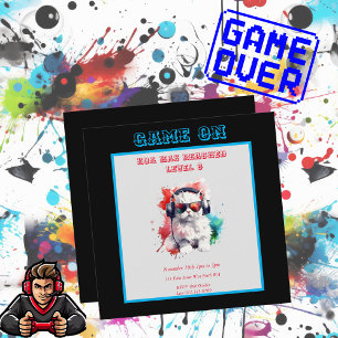 Invitación Juego en el siguiente nivel de cumpleaños, plaza d