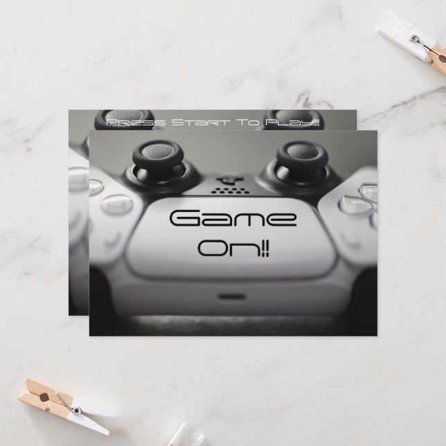 Invitación "¡Juego EN!!" Fiesta de PlayStation (Anverso/Reverso In Situ)