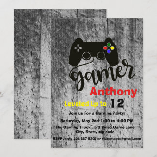 Invitación JUEGO EN... Un videojuego fiesta de cumpleaños