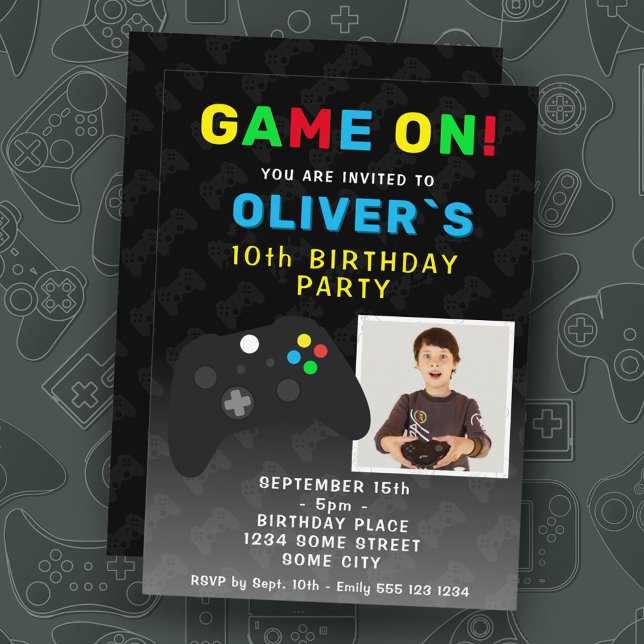 Invitación Juego En Video Game Controller Photo Birday (Subido por el creador)