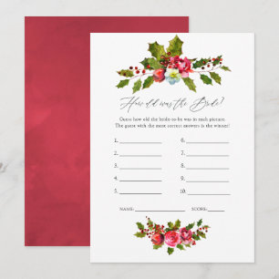 Invitación Juego Floral de Navidad con Acebo para Despedida d