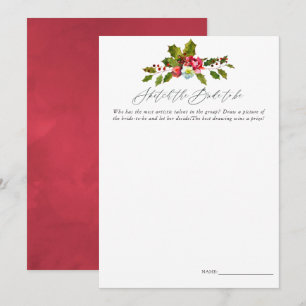 Invitación Juego Floral de Navidad con Acebo para Despedida d