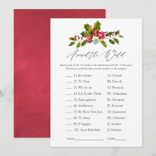 Invitación Juego Floral de Navidad de Holly para Despedida de