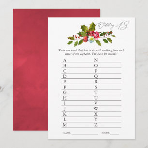 Invitación Juego Floral de Navidad Holly para Despedida de So