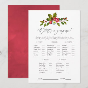 Invitación Juego Floral de Navidad Holly para Despedida de So