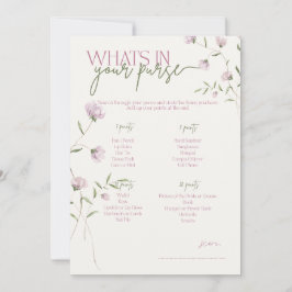Invitación Juego floral minimal: ¿Qué hay en tu bolso?