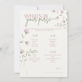 Invitación Juego floral minimal: ¿Qué hay en tu bolso?