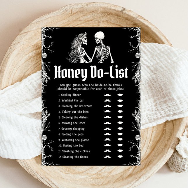 Invitación Juego Gótico Halloween Honey Do List Bridal Shower (Subido por el creador)