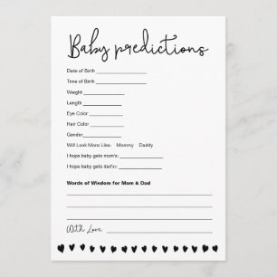 Invitación Juego Imprimible de Predicciones para el Bebe Jueg