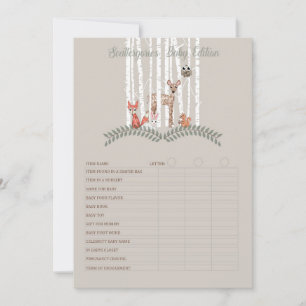 Invitación Juego Imprimible! para Baby Shower de Woodland Cre