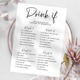 Invitación Juego Minimalista Beber Si Despedida de Soltera