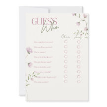 Juego Minimalista Floral de Adivina Quién Nupcial