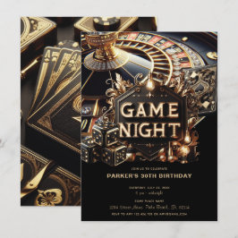 Invitación Juego Noche Fiesta Casino Cumpleaños