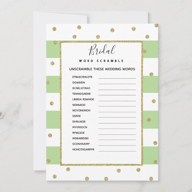 Invitación Juego nupcial de la fiesta de bienvenida al bebé (Anverso)