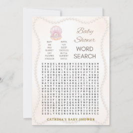 Invitación Juego para baby shower de perla - Nombre editable,