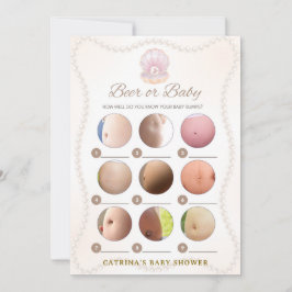 Invitación Juego para baby shower de perla - Nombre editable,
