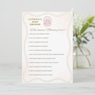 Invitación Juego para baby shower de perla - Nombre editable,