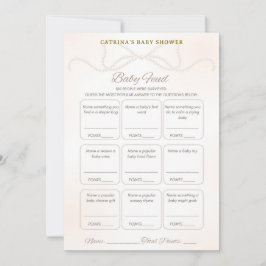 Invitación Juego para baby shower de perla - Nombre editable,